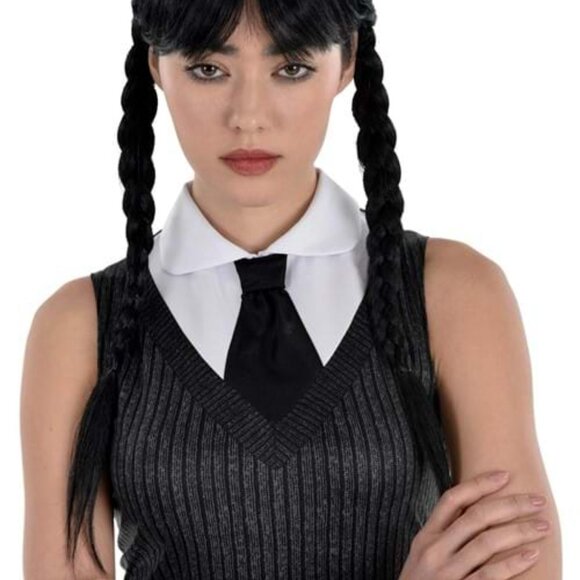 MGM Wednesday Addams Nevermore Uniform Costume Adult Small/and Wig is Incl. NWT - Picture 6 of 6